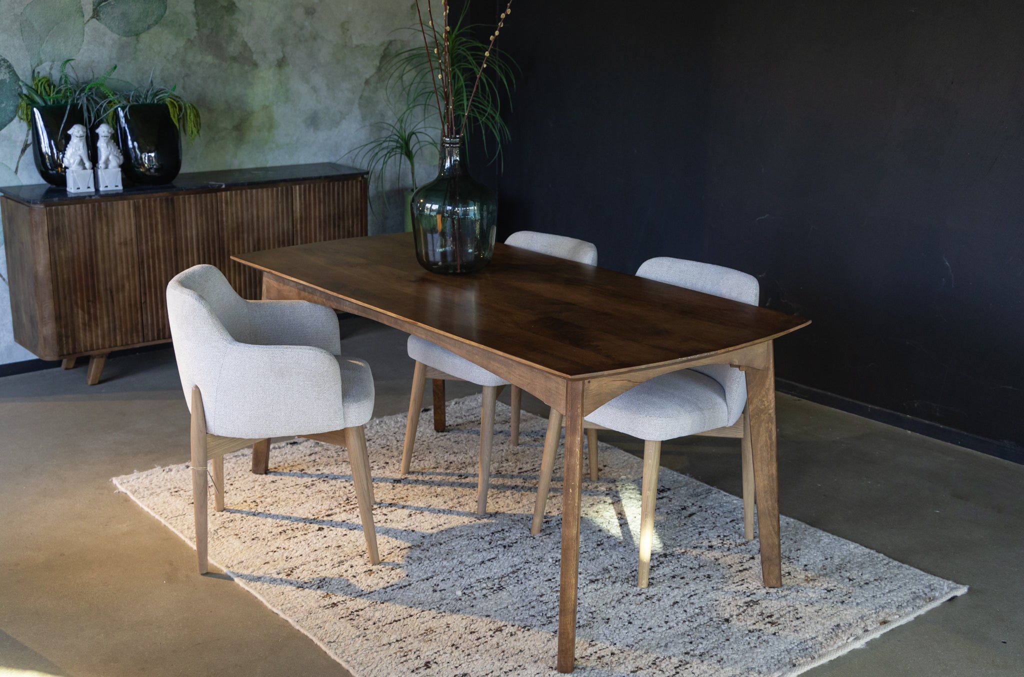 Eettafel vintage stijl walnoot kleur 180cm en 220cm