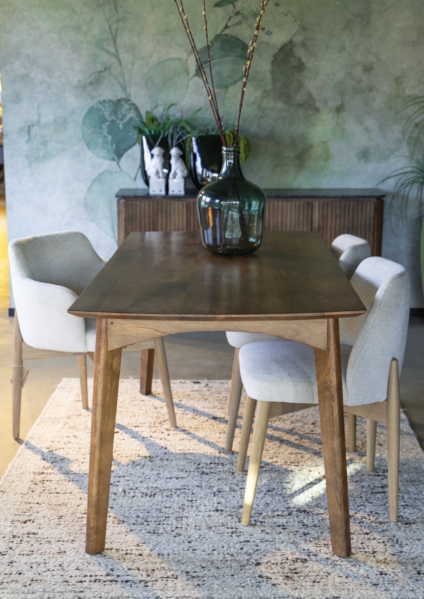 Eettafel vintage stijl walnoot kleur 180cm en 220cm