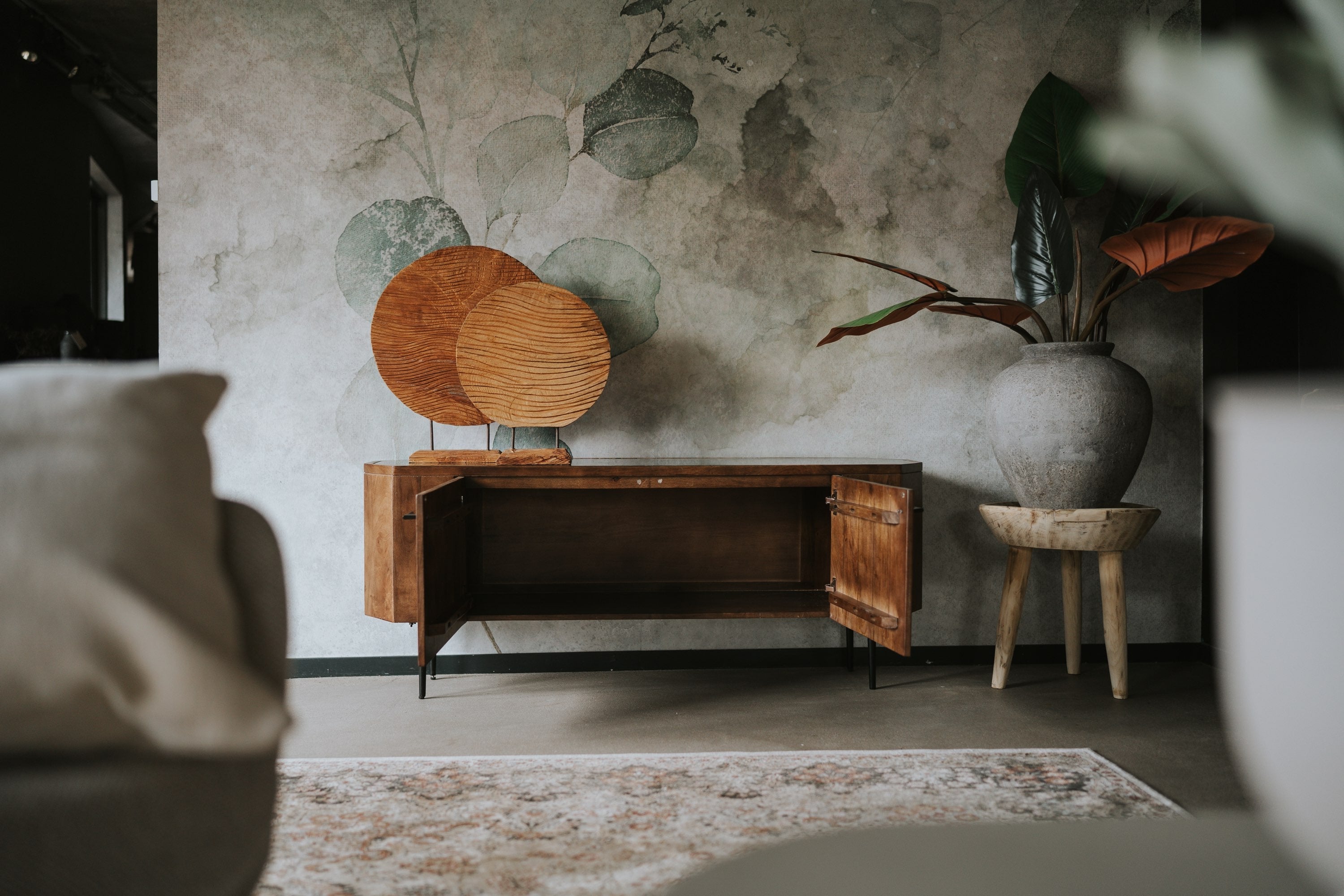 Televisiemeubel Scandinavische stijl Candolim met marmer 150 cm
