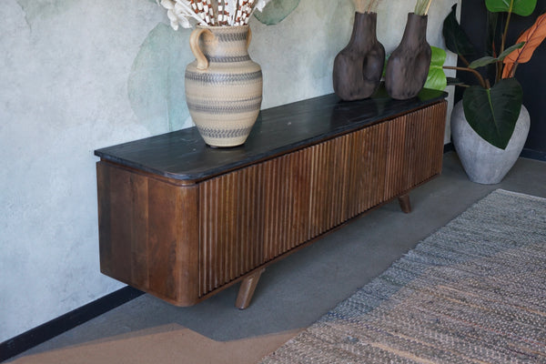 Televisiemeubel vintage stijl met marmer Mahindra 180cm