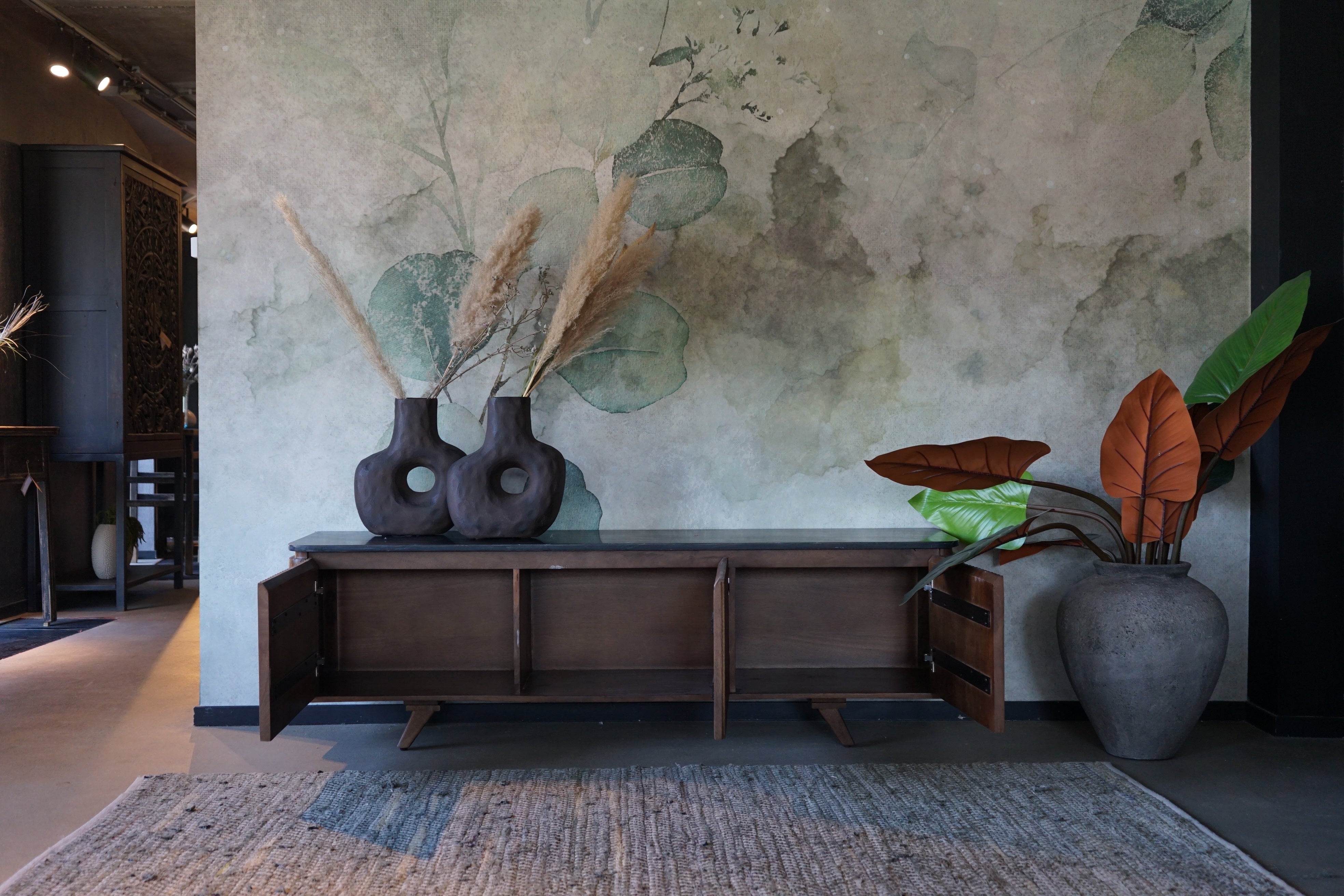 Televisiemeubel vintage stijl met marmer Mahindra 180cm