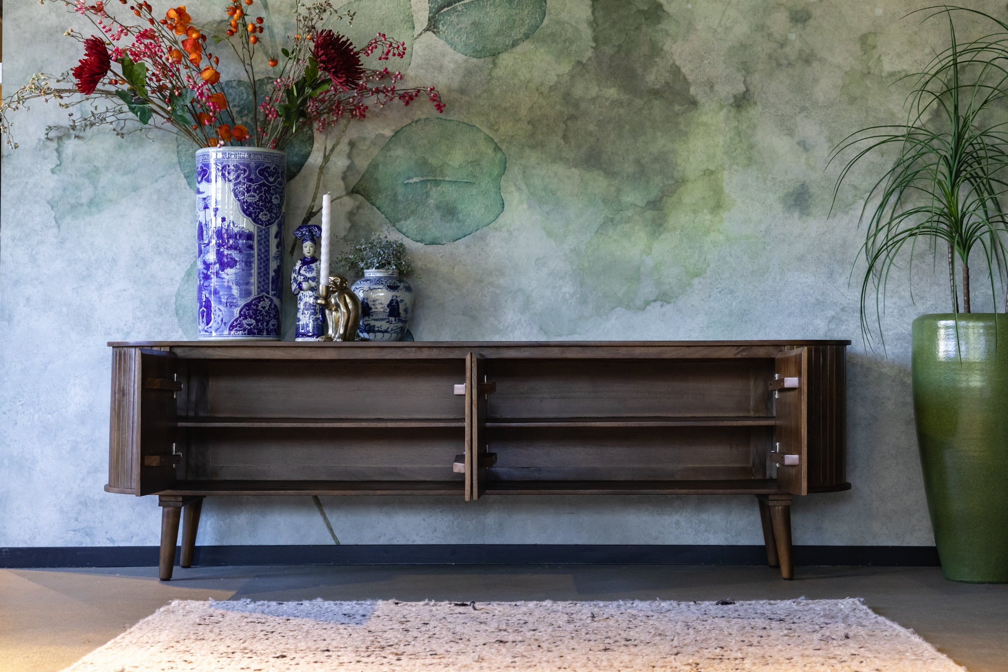 Televisiemeubel vintage stijl walnoot Anjuna 200 cm