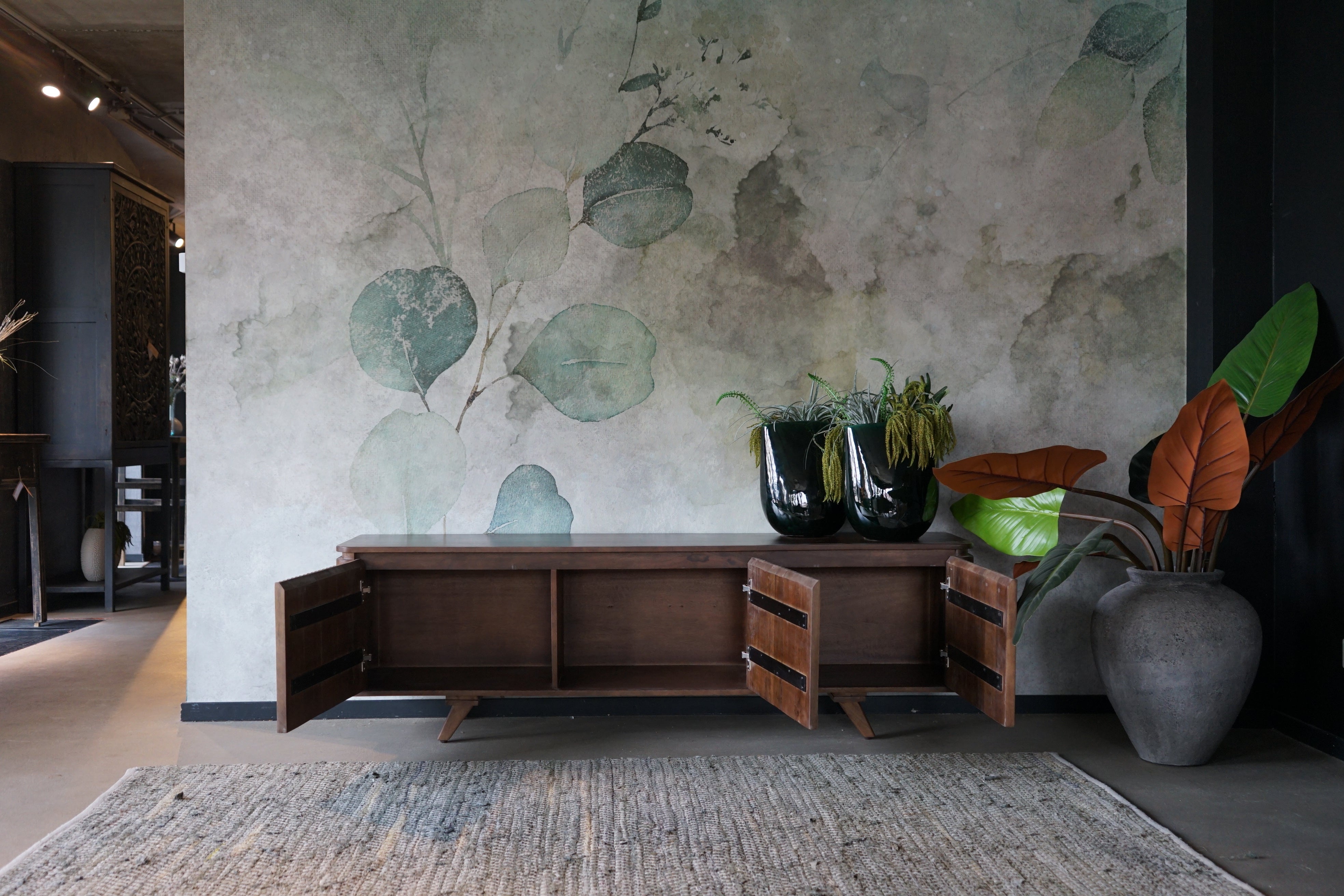 Televisiemeubel vintage stijl met marmer Mahindra 180cm