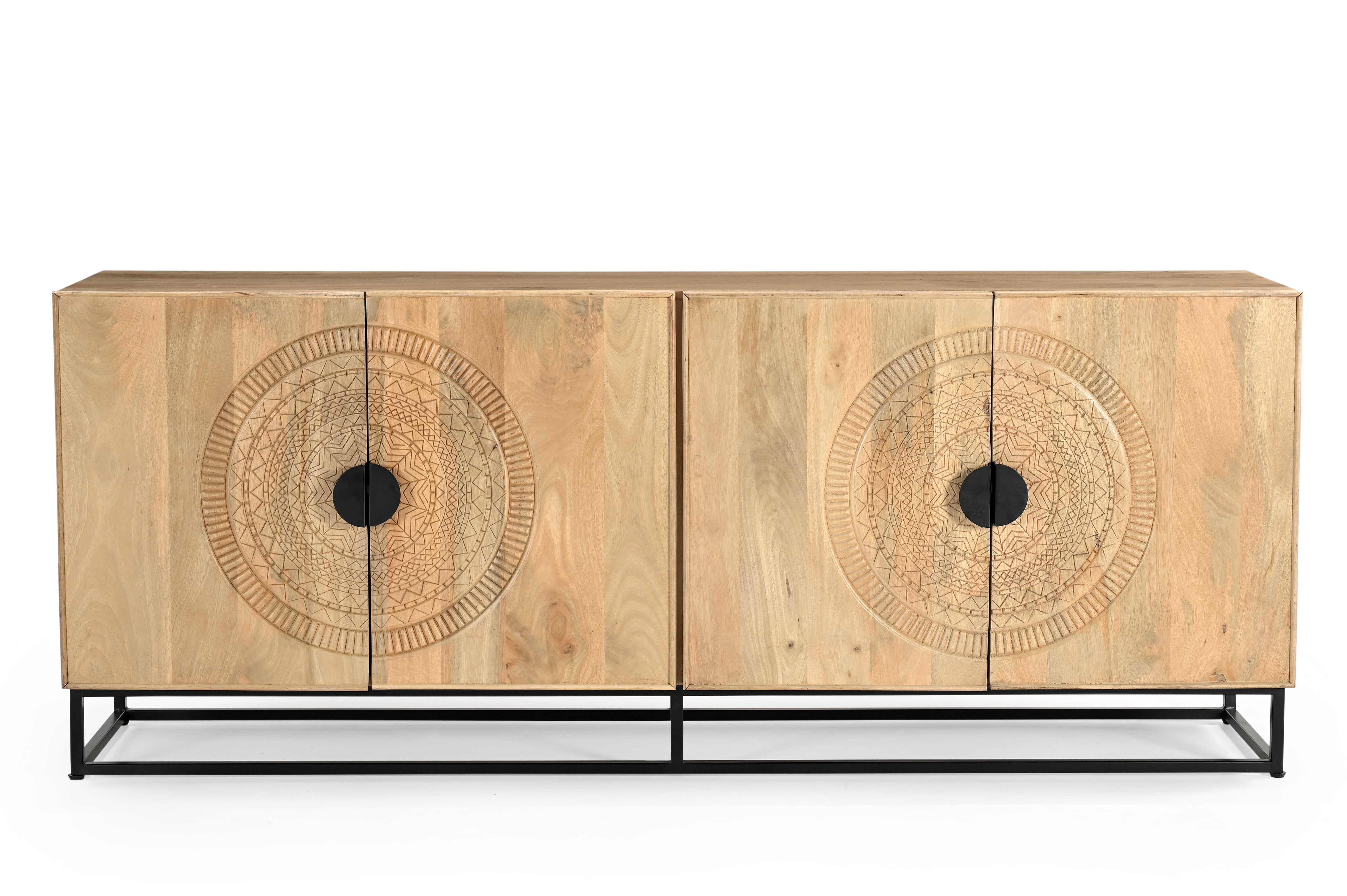 Dressoir met houtsnijwerk zwart Sofia