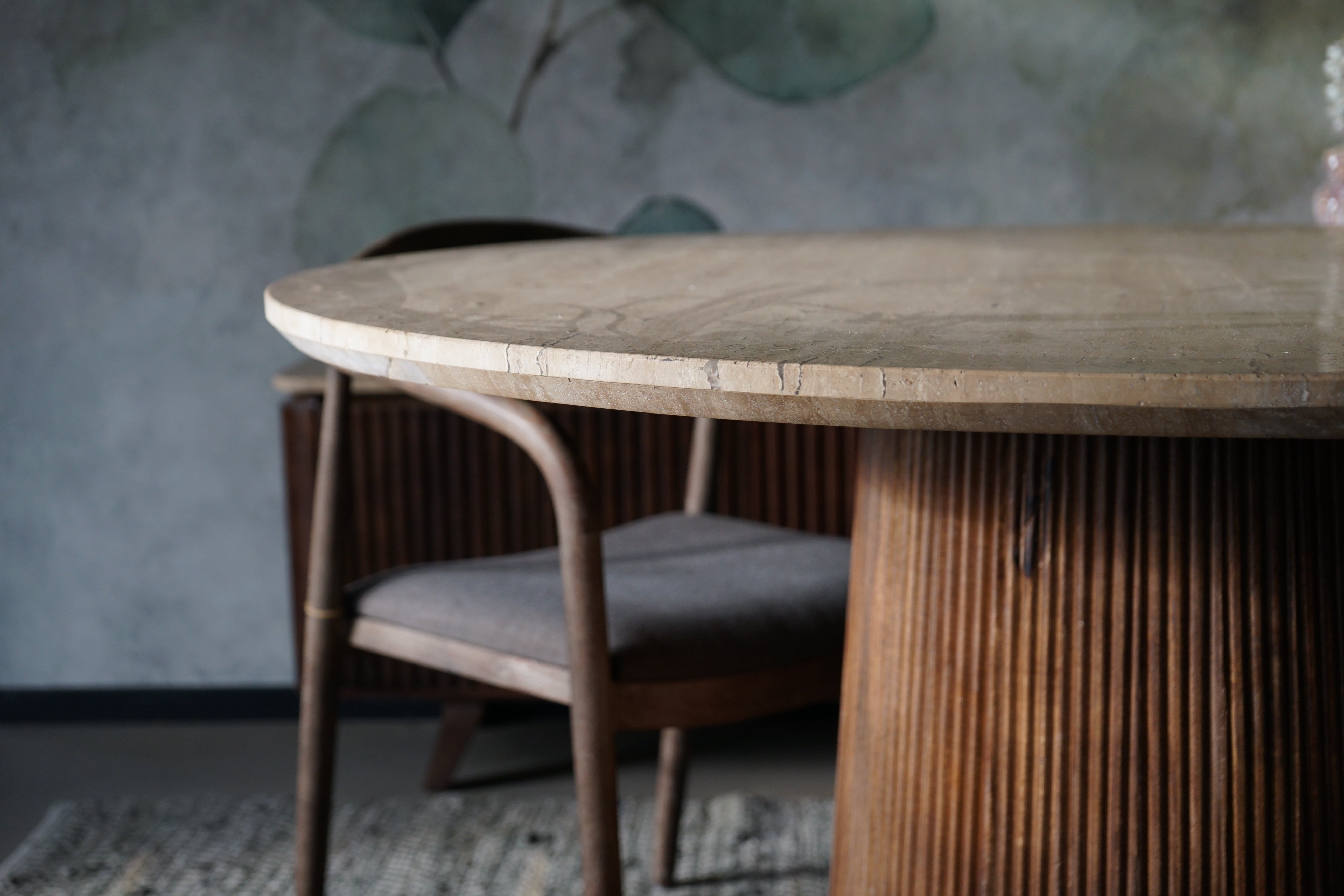Tafel Agonda travertine blad 129cm