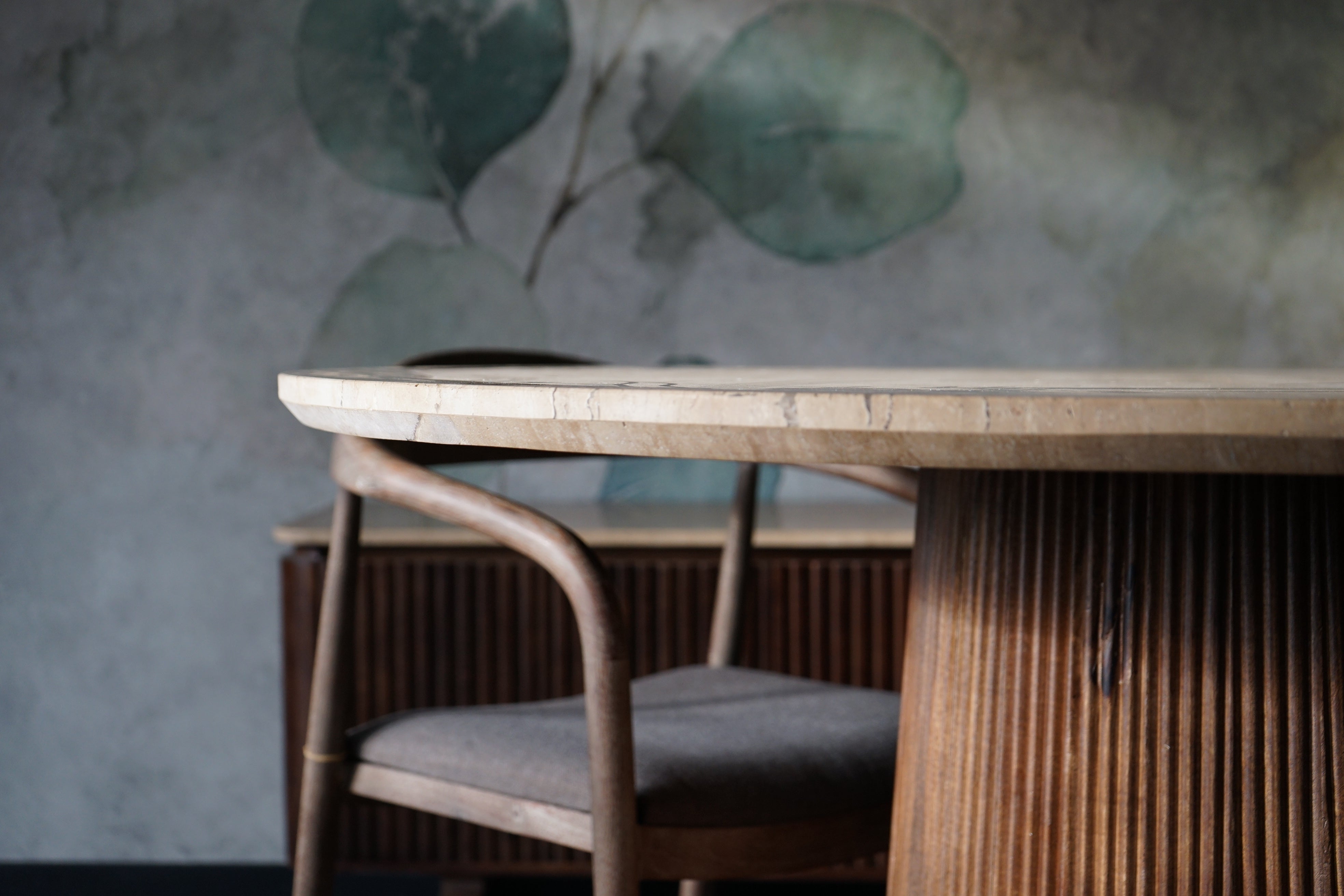 Tafel Agonda travertine blad 129cm